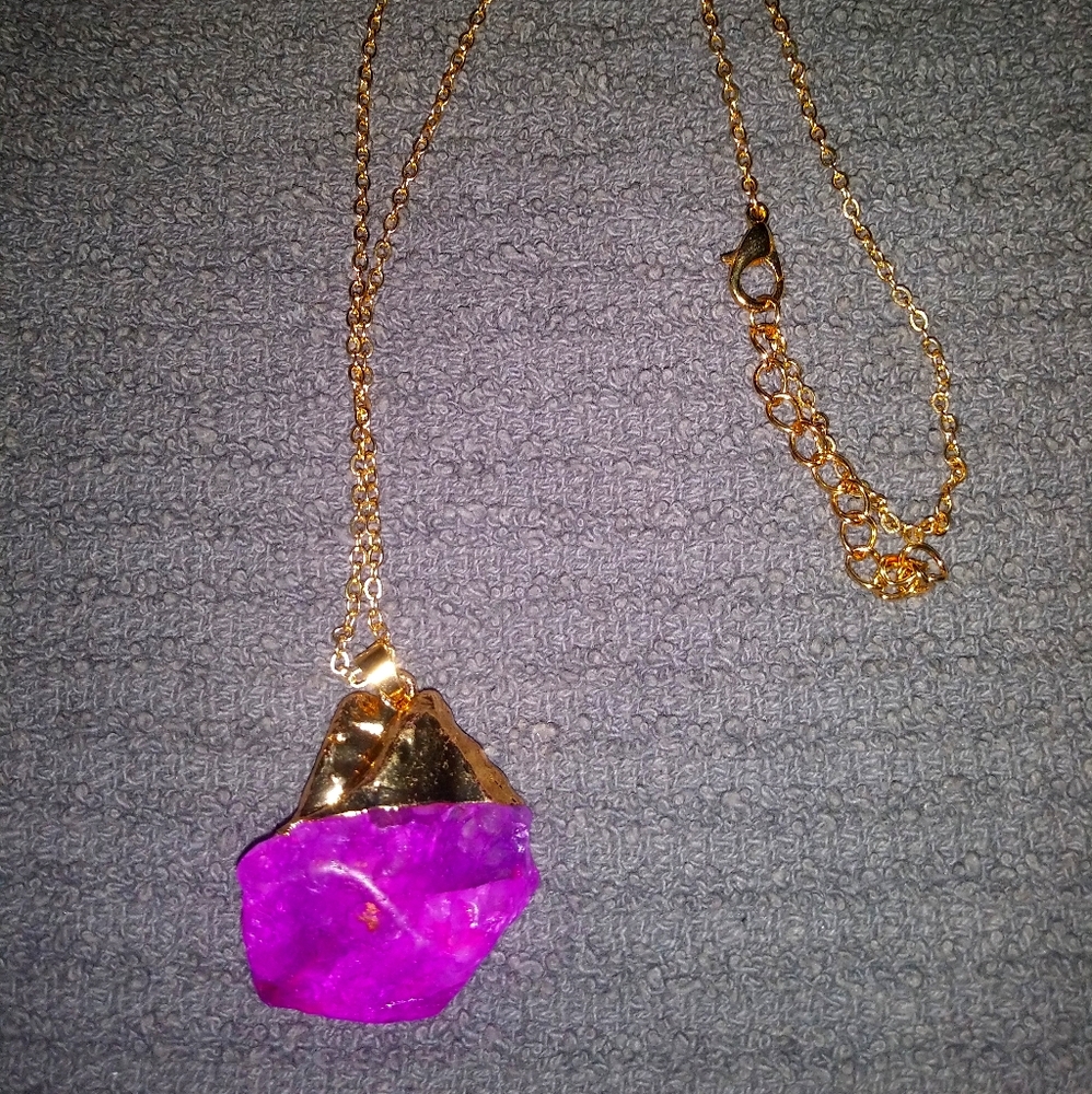 Brand new purple stone adjustable necklace